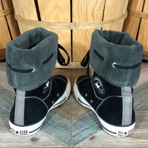 Converse Andover High Black Suede Fleece Lined Hi Sneaker Boots Womens Size 7 - Picture 7 of 10
